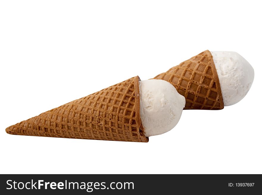 Ice-cream on a white background