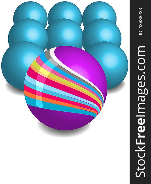 Colorful vector balls, space for text