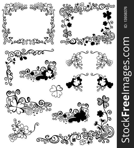 Floral background set for your text. Floral background set for your text