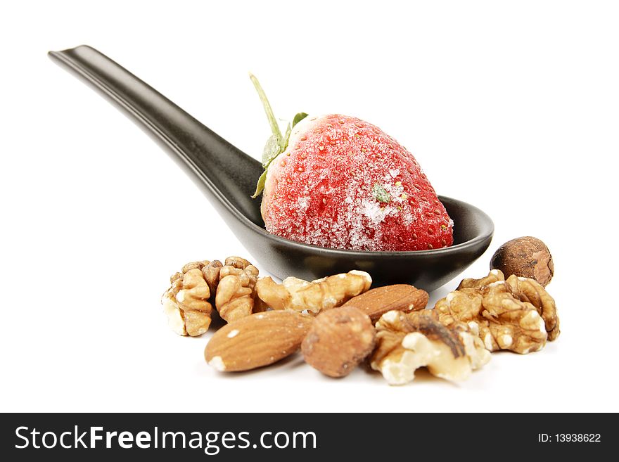 Frozen Strawberry on a Spoon