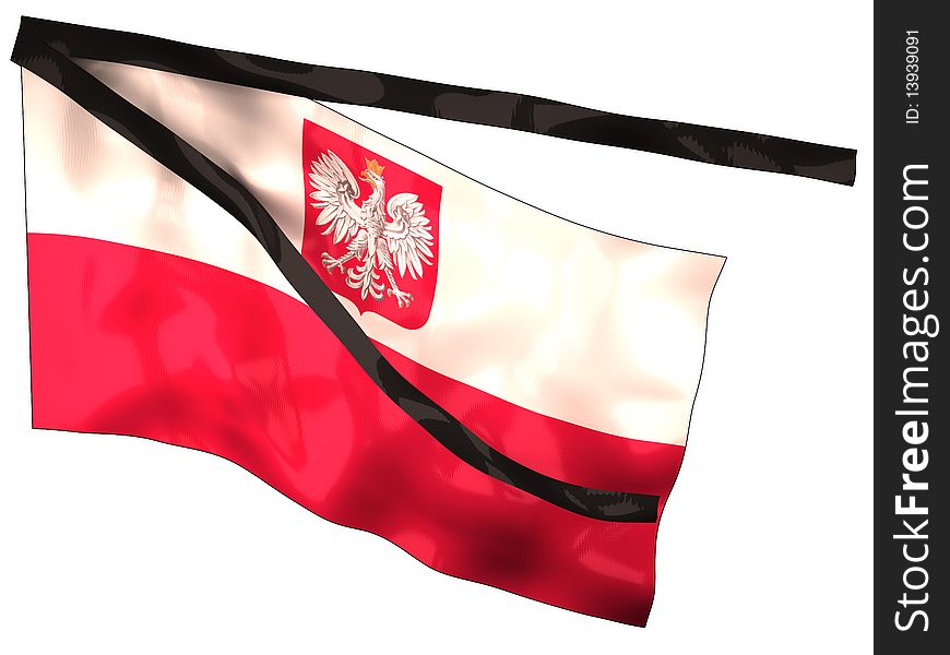 Poland Mourning Flag