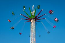 High Exciting Carousel Ride On A Funfair Royalty Free Stock Photography
