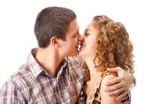 Young Couple Kissing Stock Image