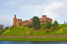 Inverness Castle With Daffodils. Royalty Free Stock Image Inverness Castle With Daffodils. Royalty Free Stock Image