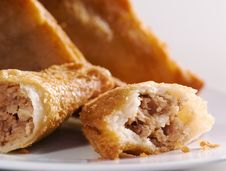 Deep Fried Bread With Meat Stock Image