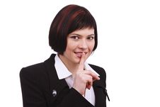 Shhh... Businesswoman With Her Finger On Lips Stock Images