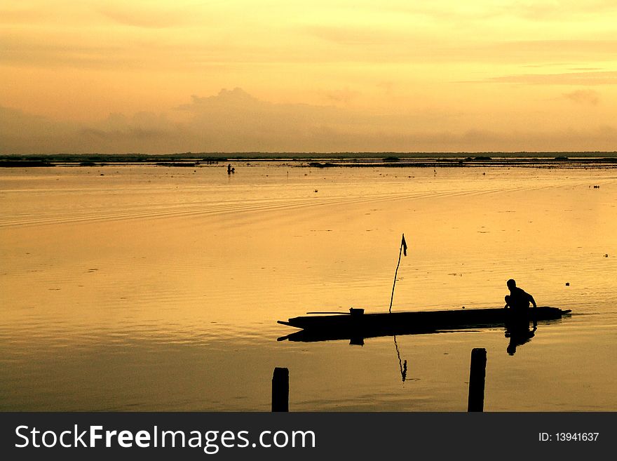 Thale Noi, Non-hunting Area, lake at Phatthalung, Thailand