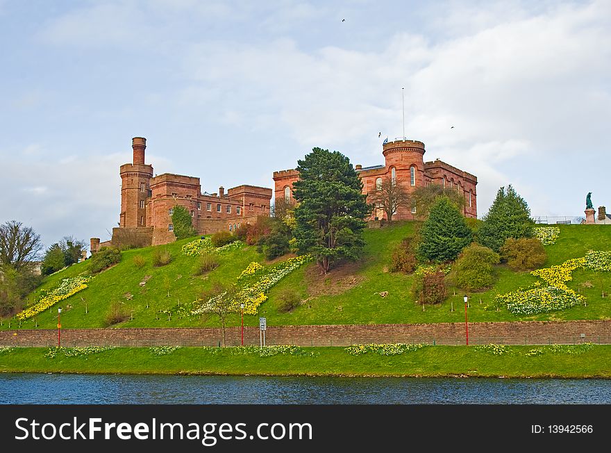 Inverness Castle With Daffodils.