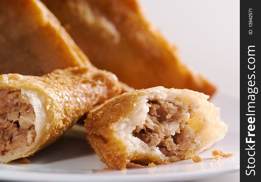 Deep fried bread with meat