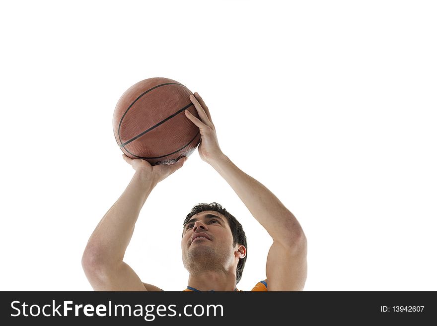 Basketball player, isolated on white