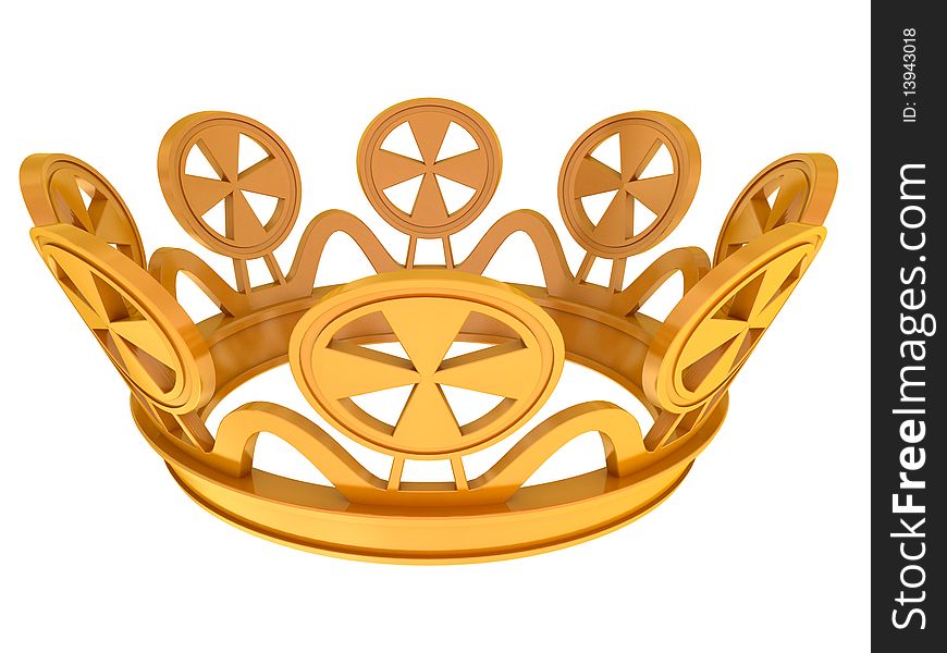 Gold royal crown isolated on a white background