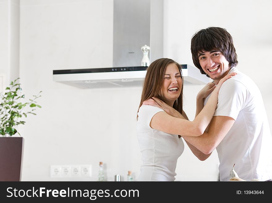 Cheerful girl and boy with smile