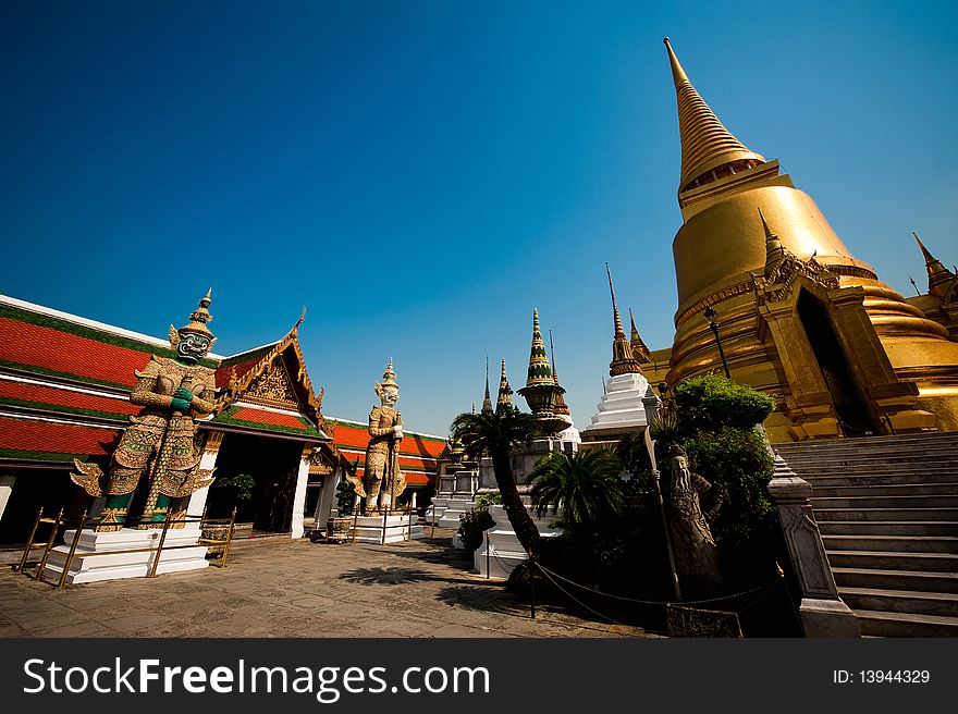 Wat Phra Kaeo temple in Bangkok. Wat Phra Kaeo temple in Bangkok