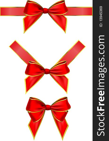 Set of red Vector bows