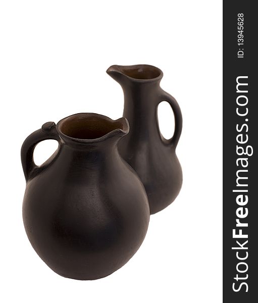 Jugs on a white background