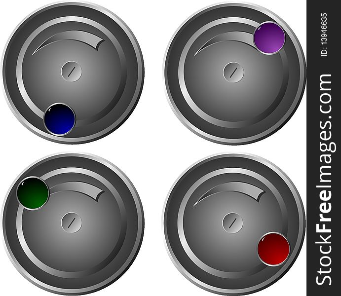 Color buttons of adjustment of a sound