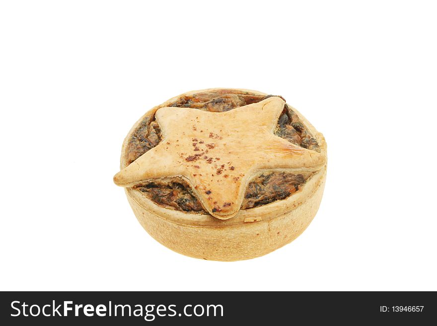 Vegetable pie with a star shaped pastry top. Vegetable pie with a star shaped pastry top