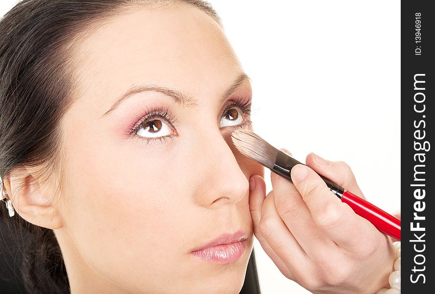 Portrait of a girl before and after applying makeup. Portrait of a girl before and after applying makeup