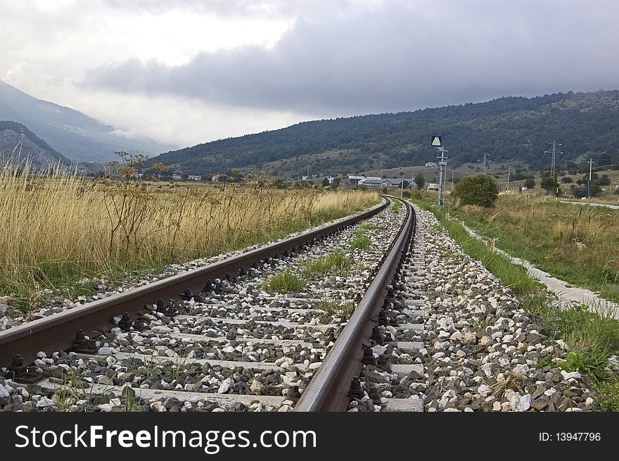 Railroad on the italian mountains