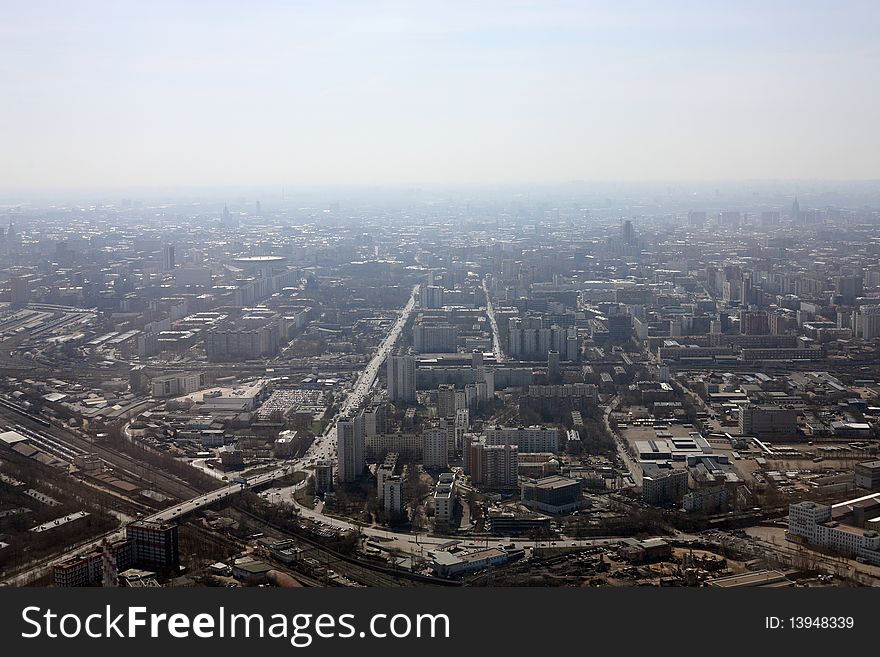 View of the Moscow from height 340 meters (southward). View of the Moscow from height 340 meters (southward)