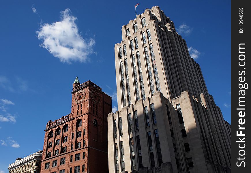 View of old montreal office building