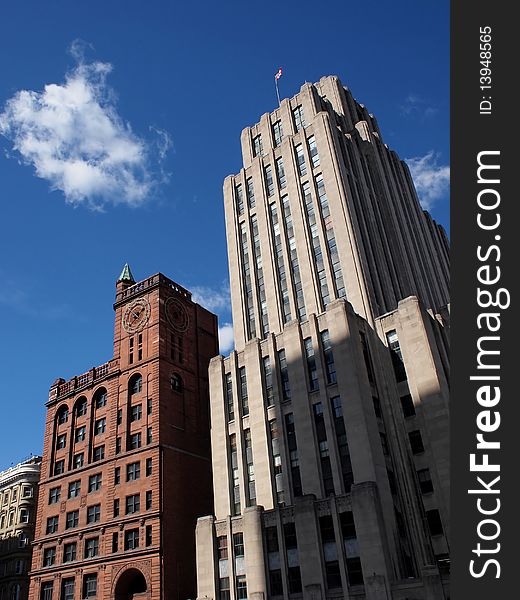 View of old montreal office building