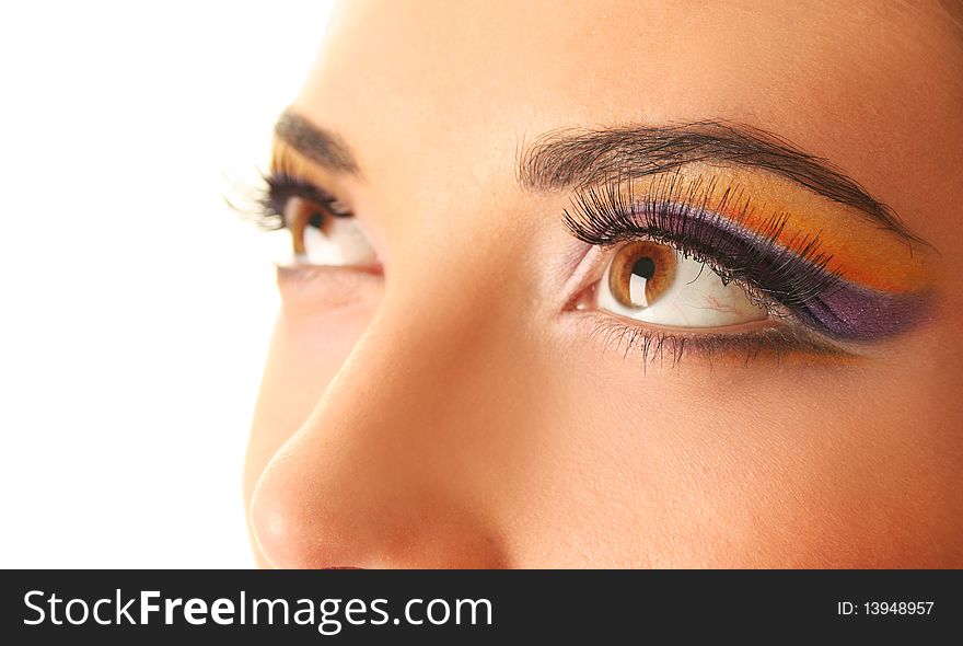 Woman eye with bright beautiful make-up. Woman eye with bright beautiful make-up