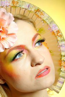 Close-up Summer Fashion Creative Eye Make-up Royalty Free Stock Photos Close-up Summer Fashion Creative Eye Make-up Royalty Free Stock Photos