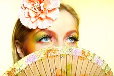 Close-up Summer Fashion Creative Eye Make-up Royalty Free Stock Photography Close-up Summer Fashion Creative Eye Make-up Royalty Free Stock Photography