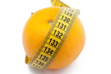 Fresh Orange With Measuring Tape Stock Photo Fresh Orange With Measuring Tape Stock Photo