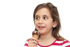 Small Girl Eating An Ice Cream Cone Royalty Free Stock Photography Small Girl Eating An Ice Cream Cone Royalty Free Stock Photography