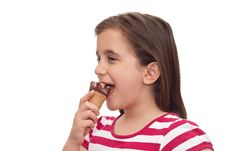 Small Girl Eating An Ice Cream Cone Royalty Free Stock Images Small Girl Eating An Ice Cream Cone Royalty Free Stock Images