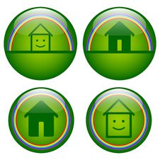 Real Estate Glossy Buttons Stock Photos