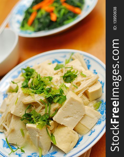 Chinese vegetarian bean curd cuisine