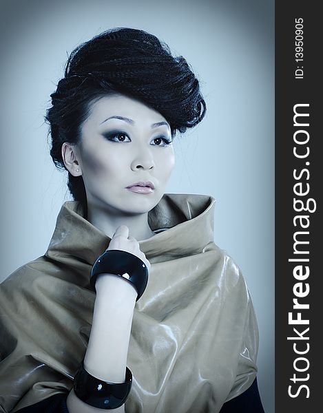 Asian beauty model in cold tones. Asian beauty model in cold tones