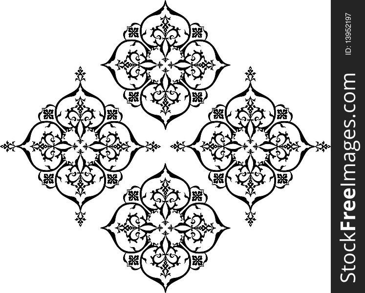 Floral design element in single color