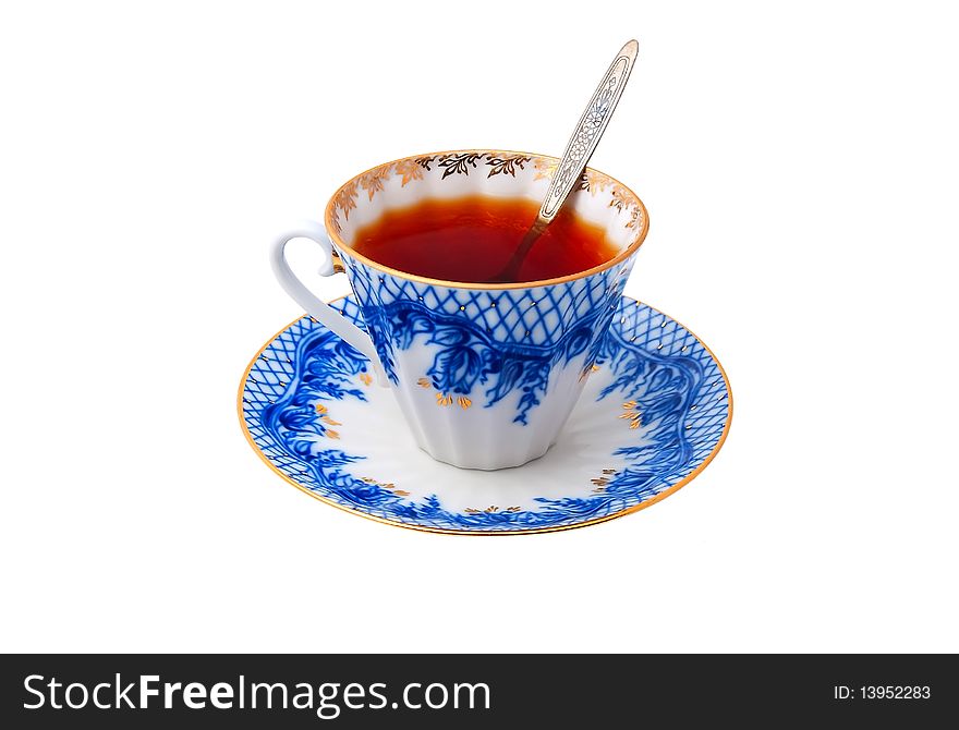 Tea cup on a white background