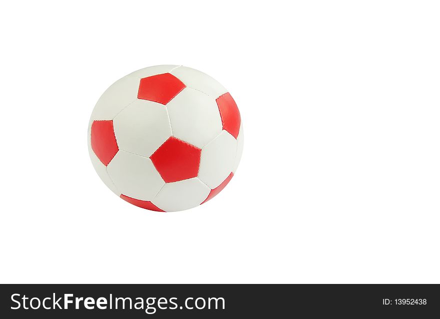 Red And White Football Isolated On White