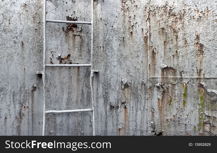 Old metal stair and  rust background