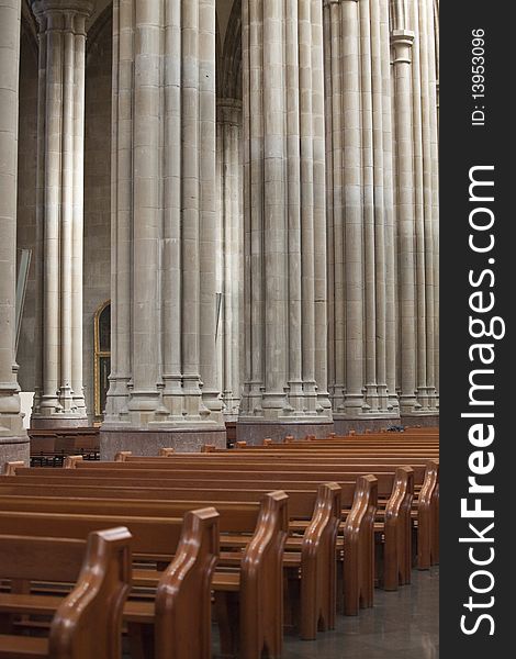 Columns of the new cathedral of Vitoria, Alava, Basque Country. Columns of the new cathedral of Vitoria, Alava, Basque Country