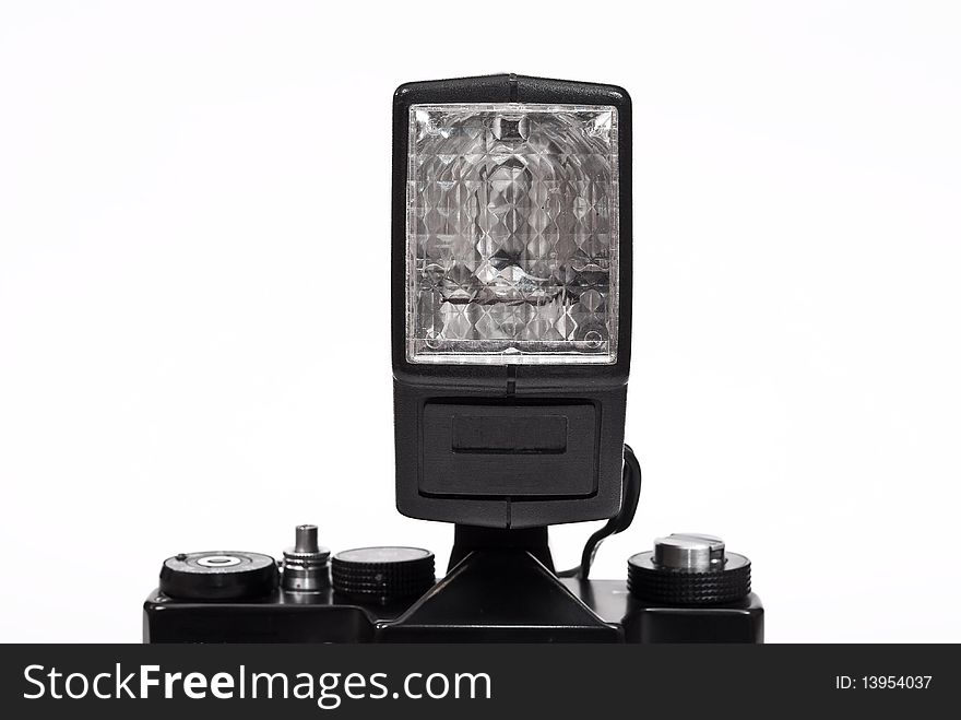 Camera flash isolated on white background