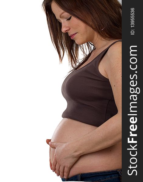 Young Pregnant Woman With Big Belly