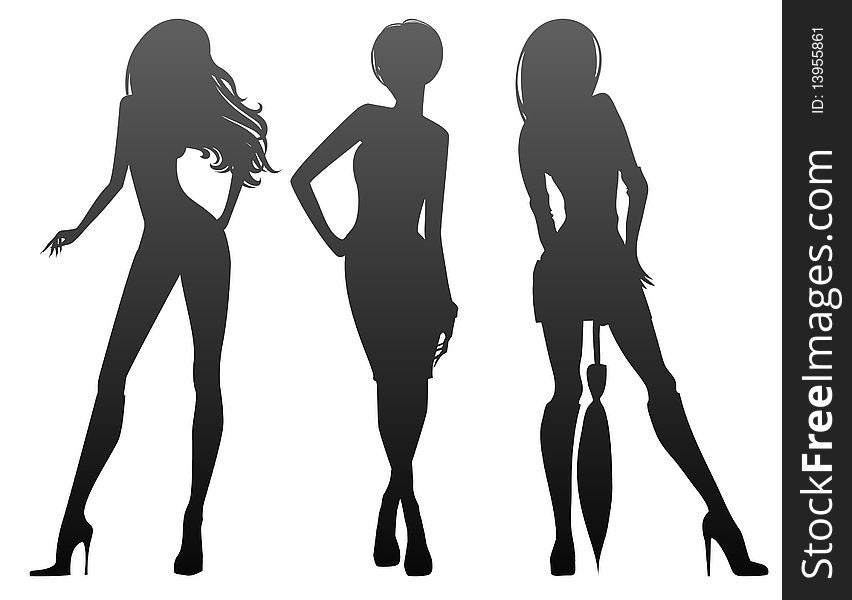 Vector illustration of elegance beauty girls