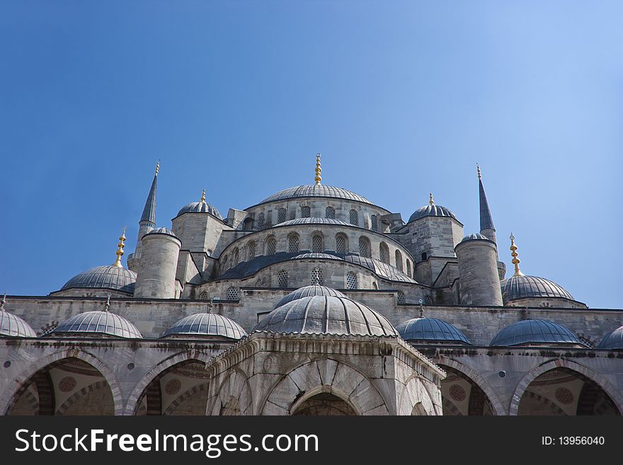 View of Blue Mosque domes in Istanbul. View of Blue Mosque domes in Istanbul