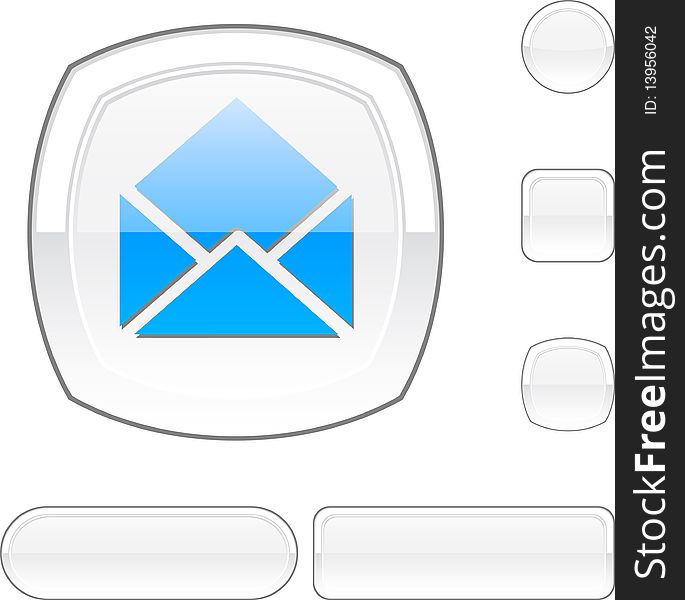 E-mail white buttons. Set of illustration. E-mail white buttons. Set of illustration.