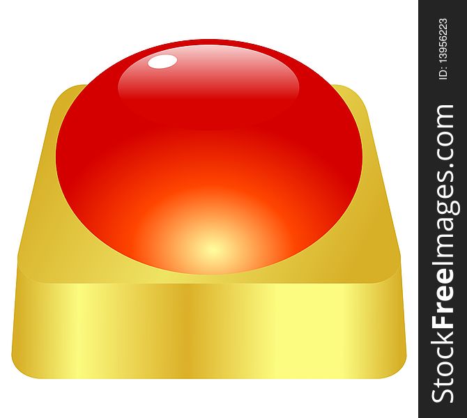 Vector illustration of golden button