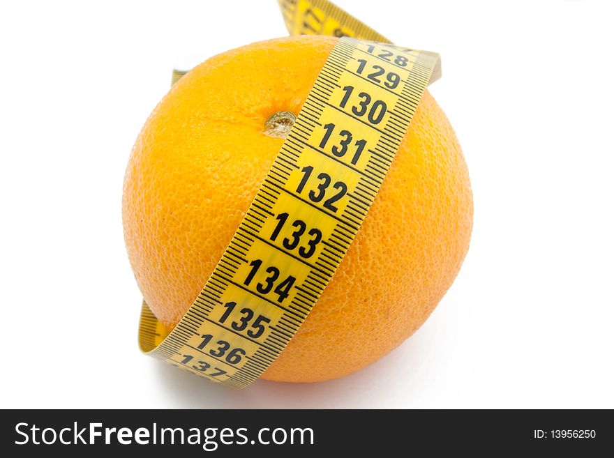 Fresh Orange With Measuring Tape