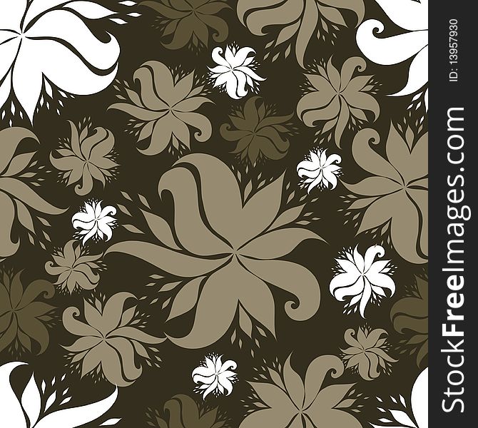 Vector Seamless vintage floral pattern