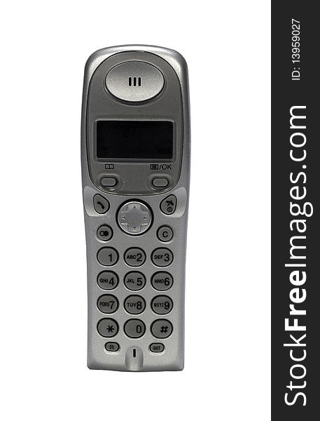 Grayish telephone isolated on white background