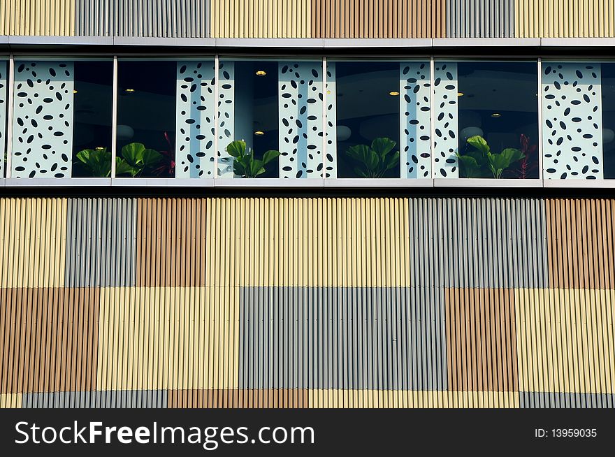 Design of wall outside building. Design of wall outside building.